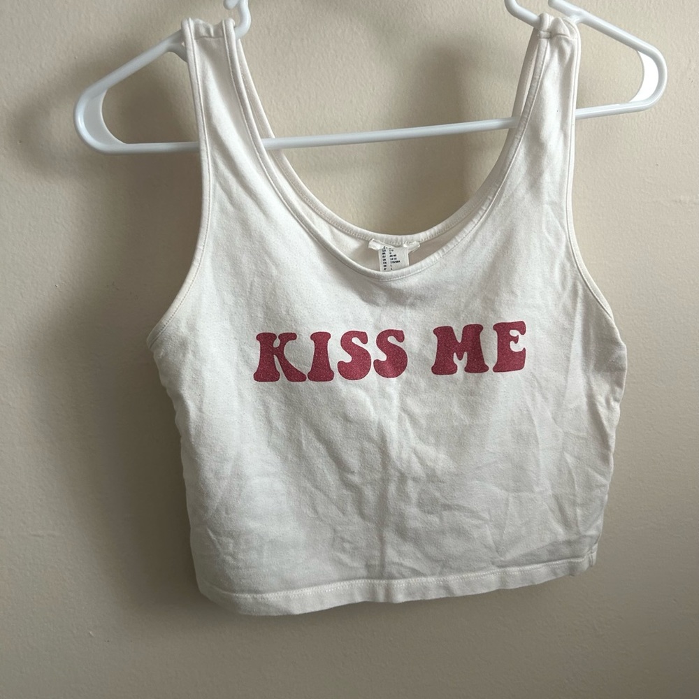 “KISS ME” VALENTINE’s DAY CROP TANK SIZE LARGE